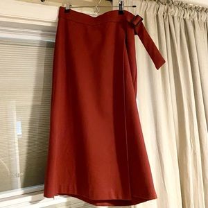 Size 6 Ann Taylor Deep Orange Midi Skirt